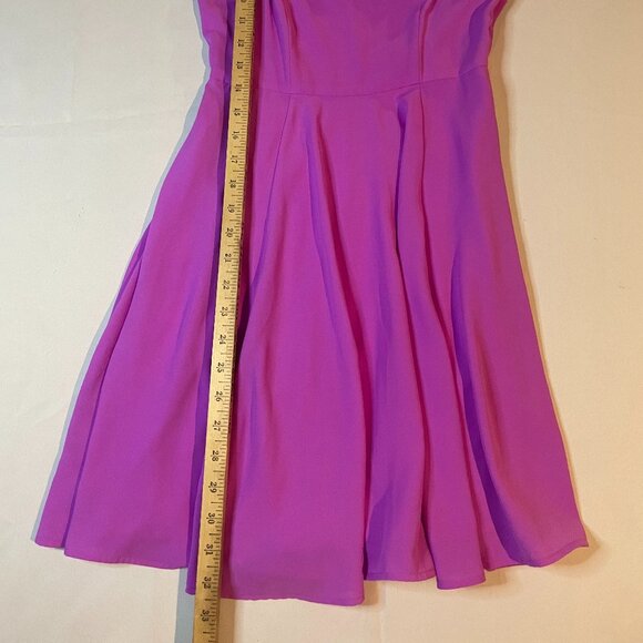 Express Dress Womens Size 0 Purple Fit & Flare Knee Length Sleeveless V-Neck - Picture 3 of 4